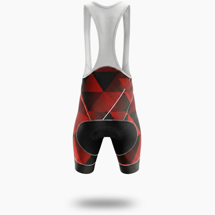 Red Cycling Jersey Personalized Name, Custom Team Name, Upload Logo Men's Bike Jersey - Bib Shorts-White