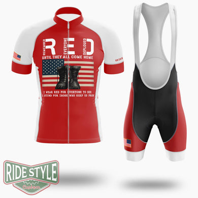Red Friday Veterans Cycling Jersey Jersey, Remember Everyone Deployed Jersey Shirt - Short Sleeve Cycling Jersey Kit-White