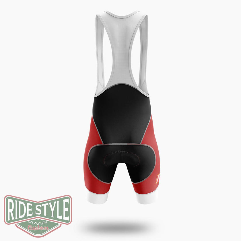 Red Friday Veterans Cycling Jersey Jersey, Remember Everyone Deployed Jersey Shirt - Bib Shorts-White