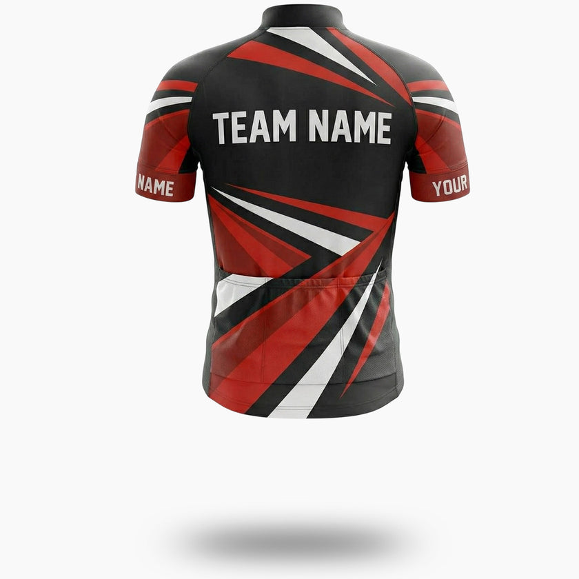 Red Line Men's Bike Cycling Jersey Custom Name, Team Name, Team Logo Cycling Jersey - Short Sleeve Cycling Jersey-White