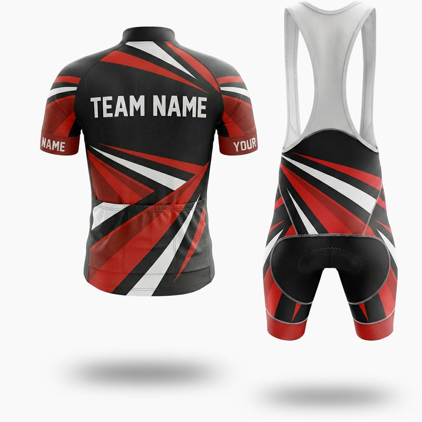Red Line Men's Bike Cycling Jersey Custom Name, Team Name, Team Logo Cycling Jersey - Short Sleeve Cycling Jersey Kit-White