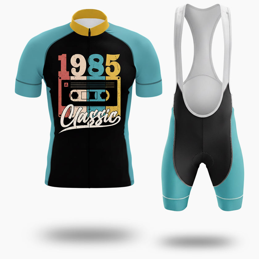 Retro Cassette Tape 1984 Custom Year Cycling Jersey, Men's Bike Jersey - Short Sleeve Cycling Jersey Kit-White