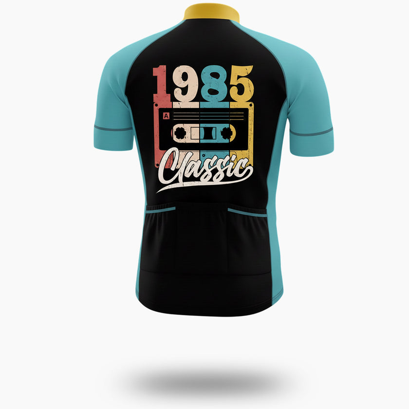 Retro Cassette Tape 1984 Custom Year Cycling Jersey, Men's Bike Jersey - Short Sleeve Cycling Jersey-White