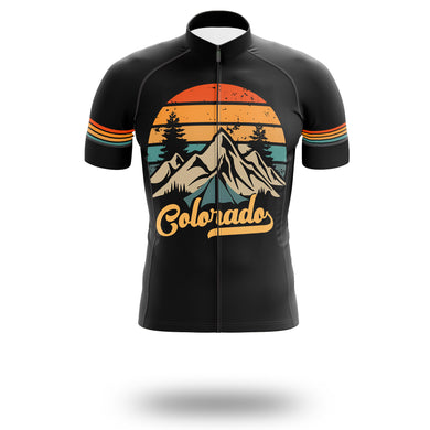 Retro Colorado Shirt, Rocky Mountain Cycling Jersey Kit - Short Sleeve Cycling Jersey-White