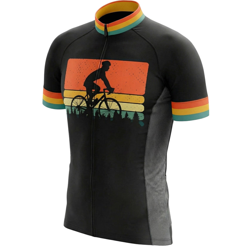 Retro Men's Cycling Jersey Full Set - Short Sleeve Cycling Jersey-White