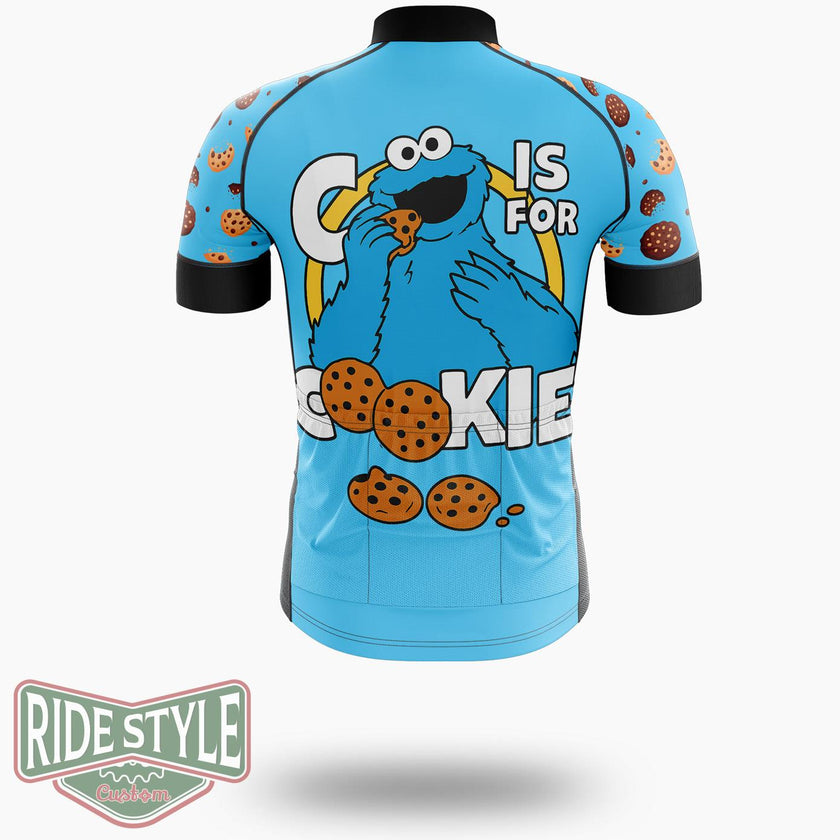 Sesame Street  Cookie Monster  Toddler And Youth Cycling Jersey Kit, Bicycle Clothing - Short Sleeve Cycling Jersey-White