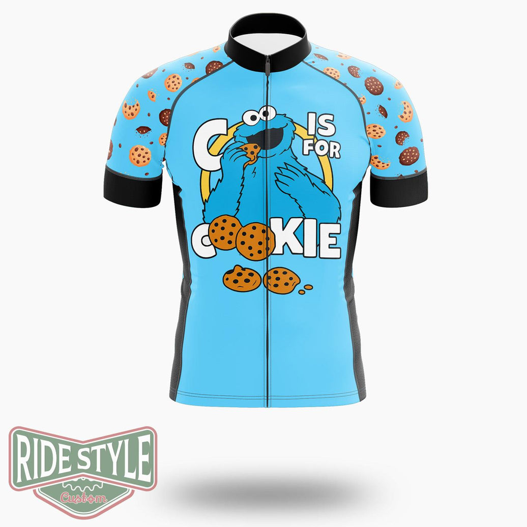 Sesame Street  Cookie Monster  Toddler And Youth Cycling Jersey Kit, Bicycle Clothing - Short Sleeve Cycling Jersey-White