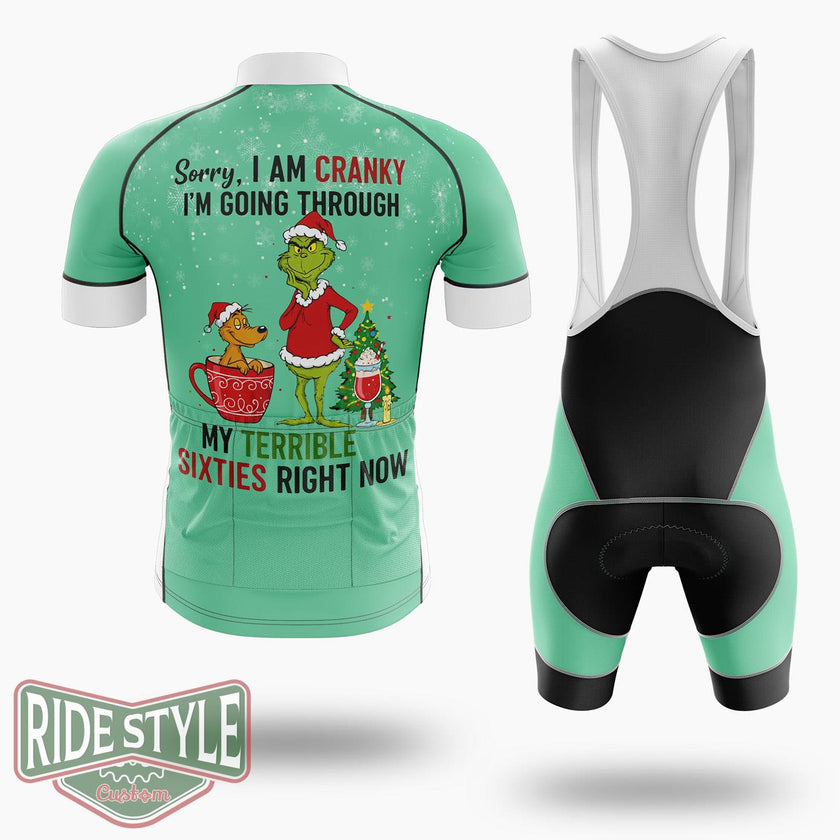 Sorry, I Am Cranky Grinch Chrismas Cycling Jersey Kit - Short Sleeve Cycling Jersey Kit-White