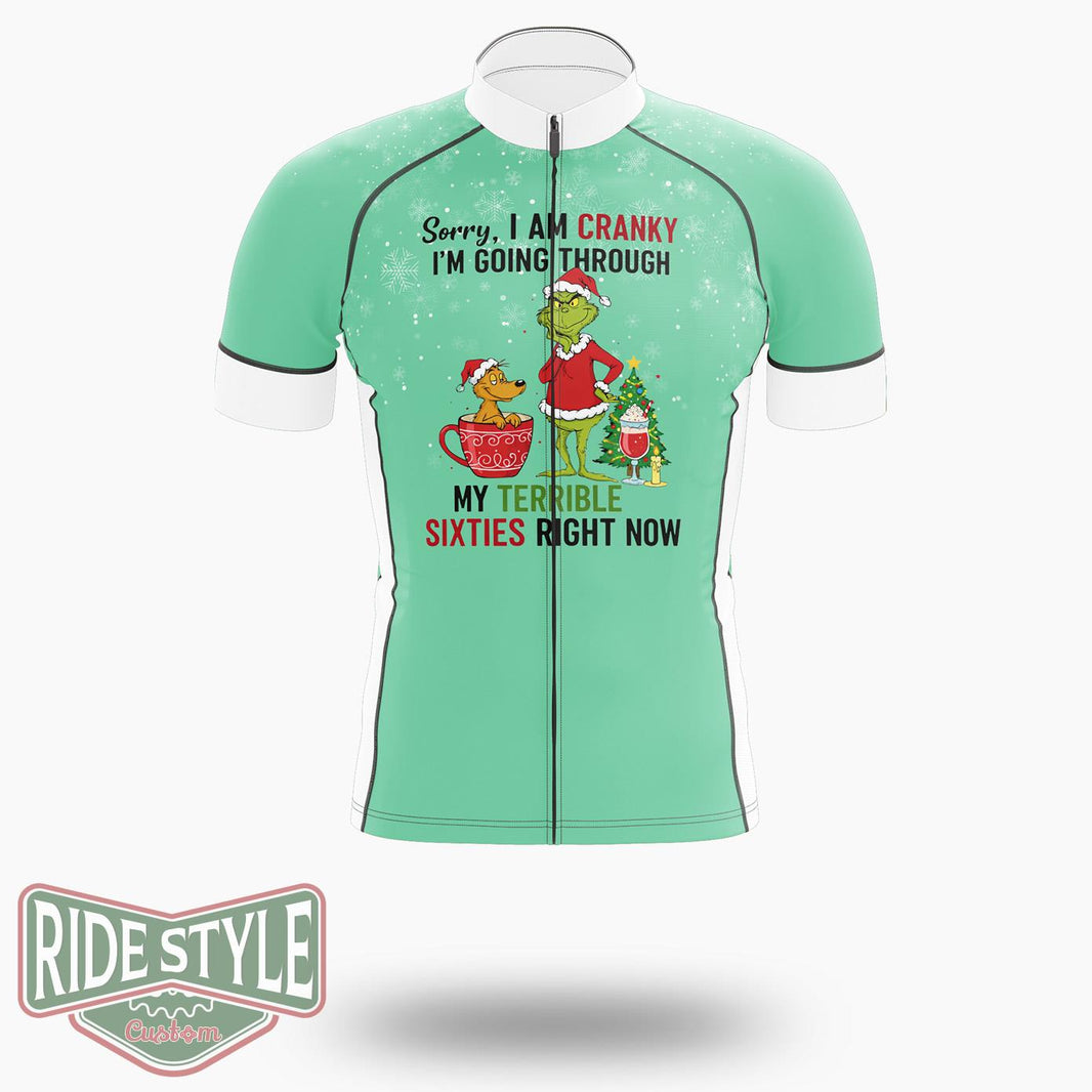 Sorry, I Am Cranky Grinch Chrismas Cycling Jersey Kit - Short Sleeve Cycling Jersey-White