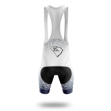 South Carolina Cycling Jersey, South Carolina Map Cycling Jersey - Bib Shorts-White