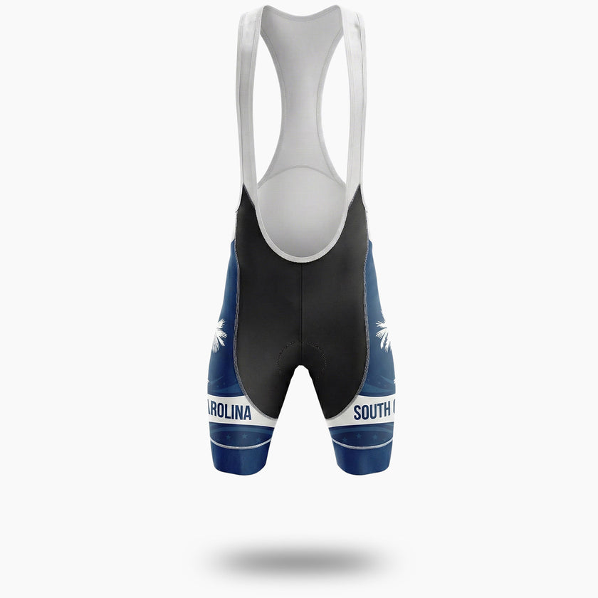 South Carolina Palmetto State Flag Blue Bike Men's Cycling Jersey - Bib Shorts-White