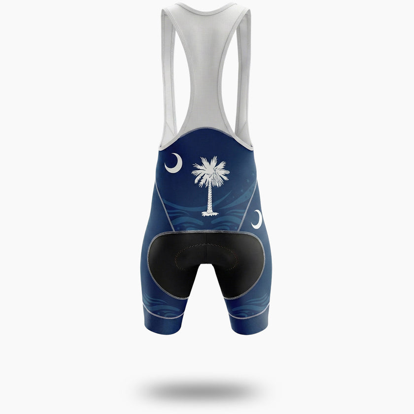 South Carolina Palmetto State Flag Blue Bike Men's Cycling Jersey - Bib Shorts-White