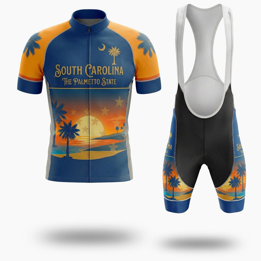 South Carolina The Palmetto State Bike Men's Jersey & Bib Short - Short Sleeve Cycling Jersey Kit-White