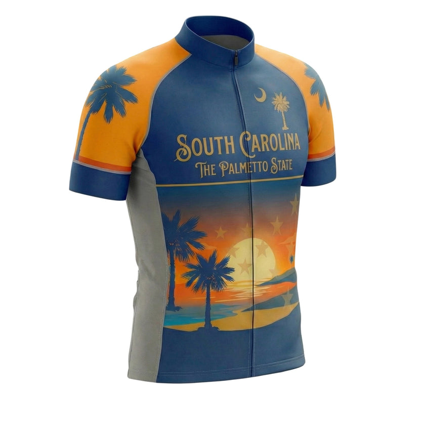 South Carolina The Palmetto State Bike Men's Jersey & Bib Short - Short Sleeve Cycling Jersey-White