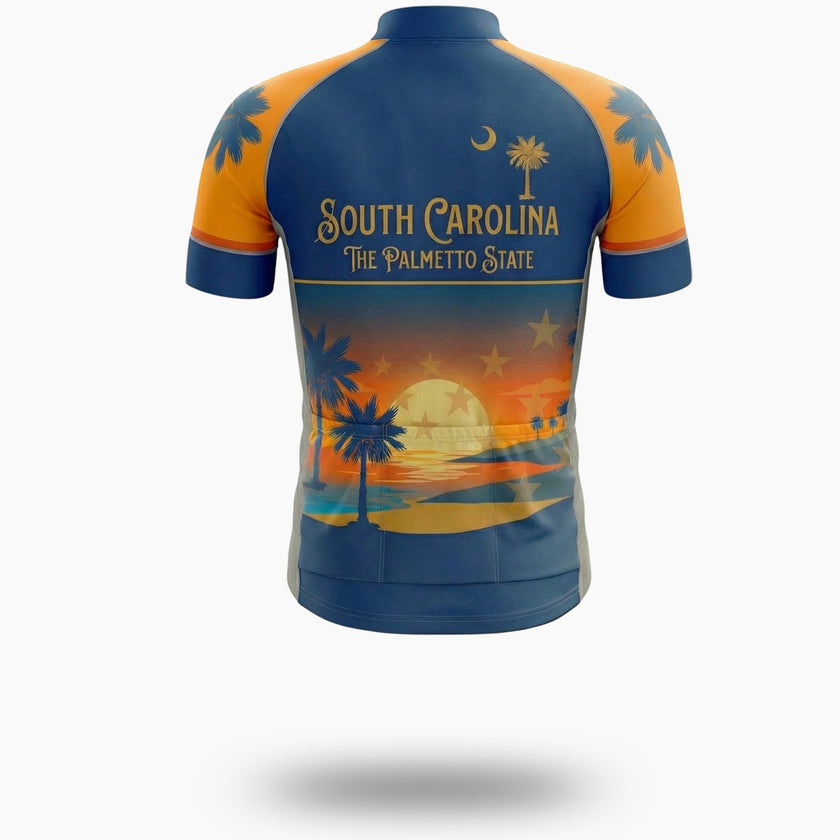South Carolina The Palmetto State Bike Men's Jersey & Bib Short - Short Sleeve Cycling Jersey-White