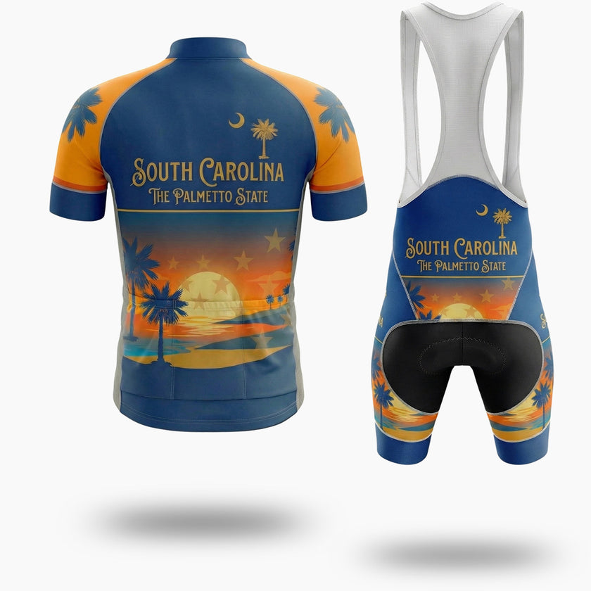 South Carolina The Palmetto State Bike Men's Jersey & Bib Short - Short Sleeve Cycling Jersey Kit-White