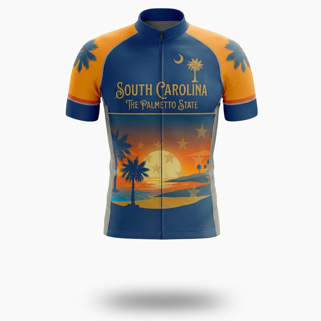 South Carolina The Palmetto State Bike Men's Jersey & Bib Short - Short Sleeve Cycling Jersey-White