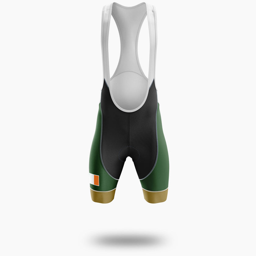 St Patrick Day, Irish Cycling Jersey For Men, Green Cycling Jersey - Bib Shorts-White