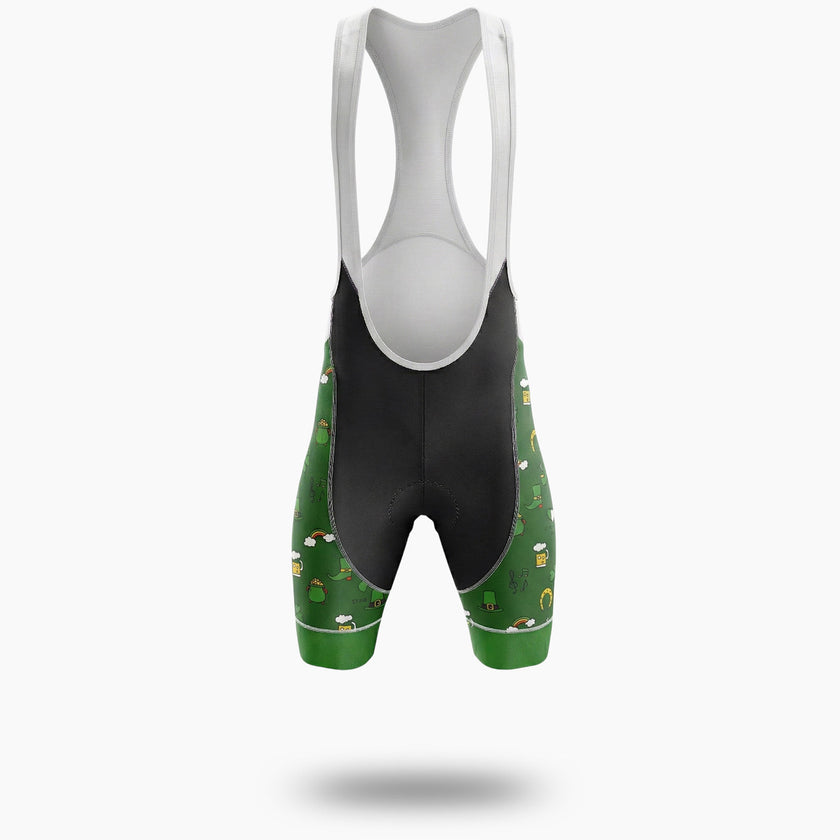 St. Patrick Day Irish Element Cycling Short Sleeve Jersey Set - Bib Shorts-White