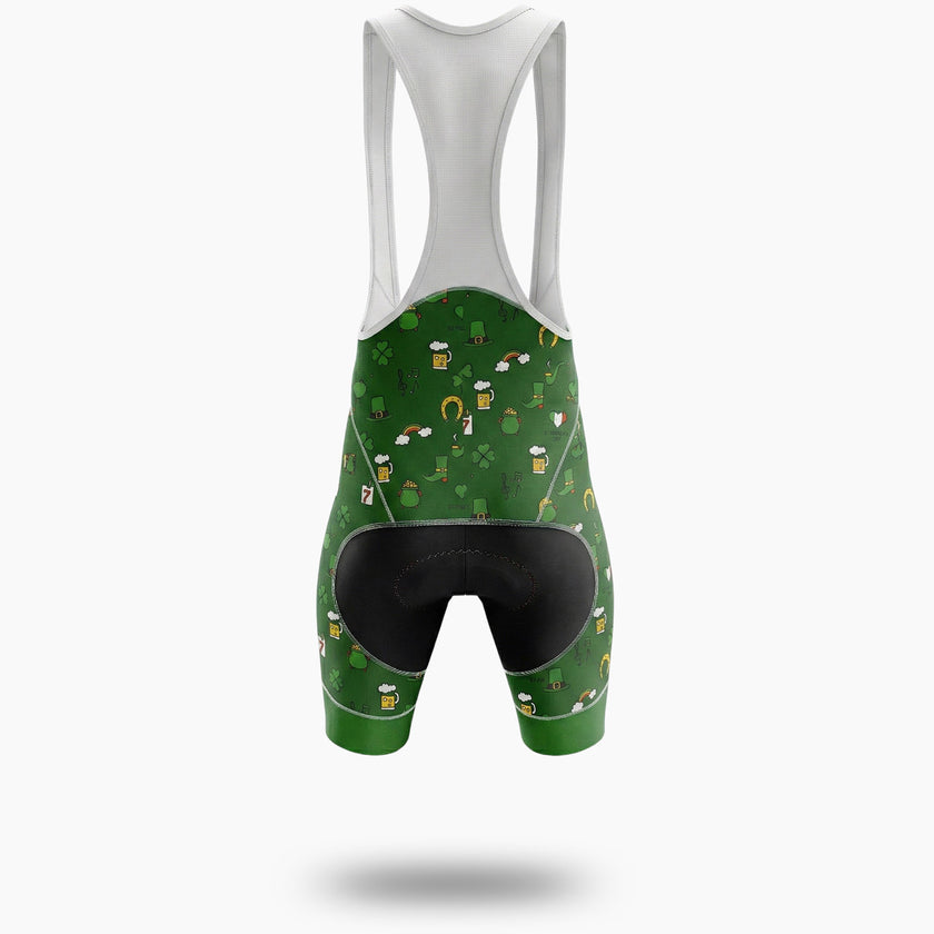 St. Patrick Day Irish Element Cycling Short Sleeve Jersey Set - Bib Shorts-White