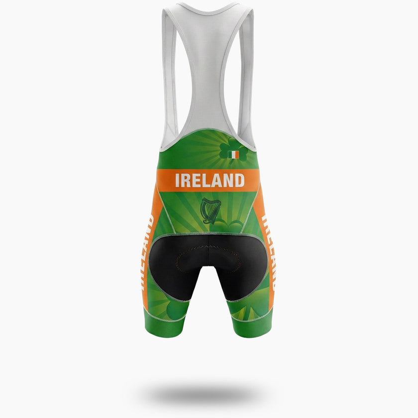 St Patrick Holiday, Ireland Irish Cycling Jersey, Ireland Cycling Jersey Kit - Bib Shorts-White