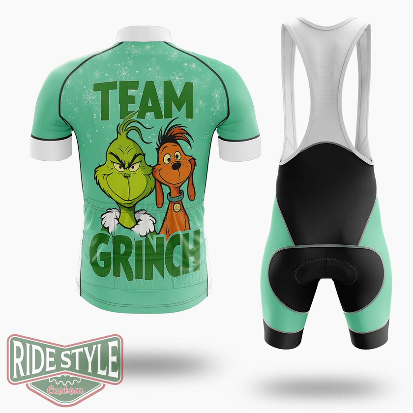 Team Grinch Cycling Jersey Kit - Short Sleeve Cycling Jersey Kit-White