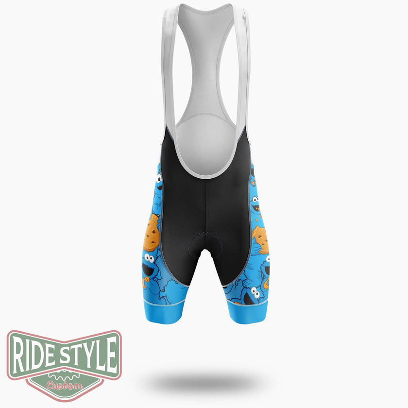 The Cookie Monster Blue Cycling Jersey Kit - Bib Shorts-White