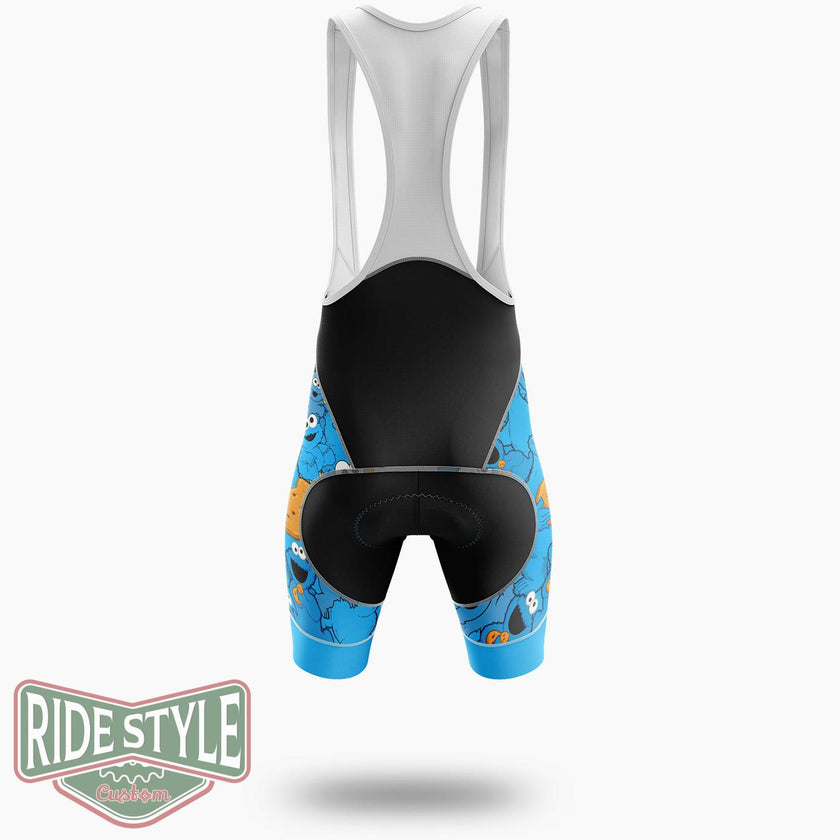 The Cookie Monster Blue Cycling Jersey Kit - Bib Shorts-White