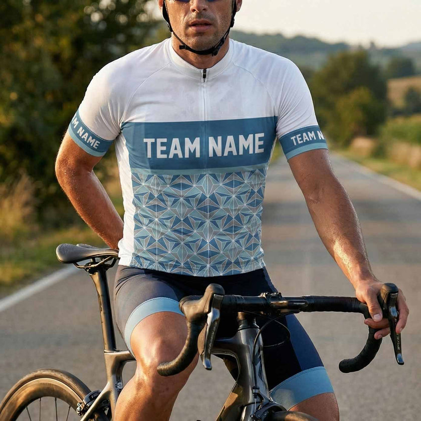 The Cycling Jersey For Your Team, Custom Team Name, Personalized Name, Team Logo Jersey - Short Sleeve Cycling Jersey-White