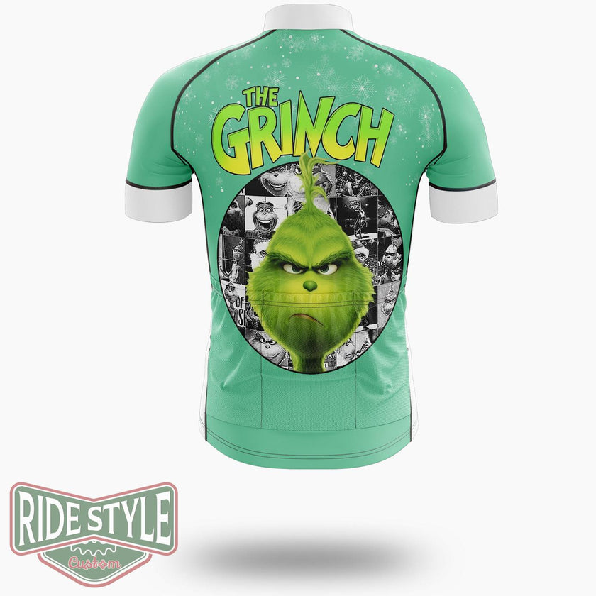 The Grrinch Face Christmas Cycling Jersey Kit - Short Sleeve Cycling Jersey-White