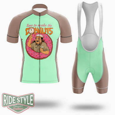 Time To Make The Donuts Cycling Jersey Kit, Bicycle Clothing Summer New - Short Sleeve Cycling Jersey Kit-White