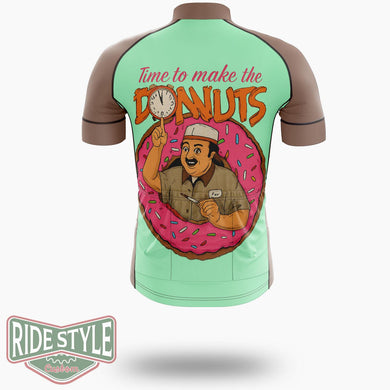 Time To Make The Donuts Cycling Jersey Kit, Bicycle Clothing Summer New - Short Sleeve Cycling Jersey-White