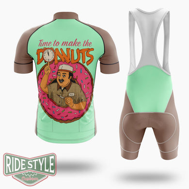 Time To Make The Donuts Cycling Jersey Kit, Bicycle Clothing Summer New - Short Sleeve Cycling Jersey Kit-White