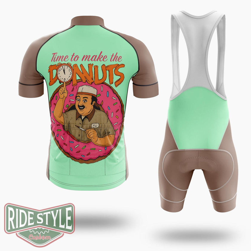 Time To Make The Donuts Cycling Jersey Kit, Bicycle Clothing Summer New - Short Sleeve Cycling Jersey Kit-White