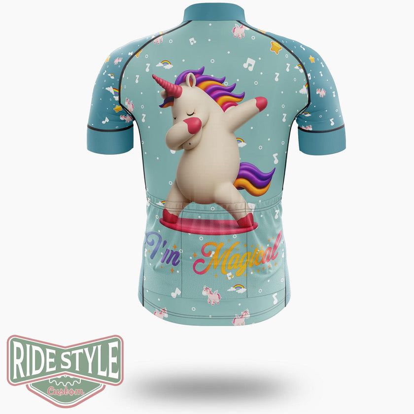Unicorn I'm Magical Cycling Jersey Kit, Bicycle Clothing - Short Sleeve Cycling Jersey-White