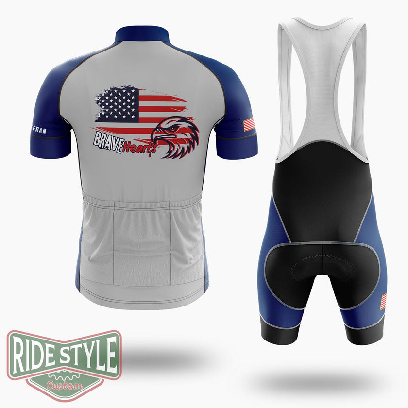 Us Memorial Day Cycling Jersey Kit - Short Sleeve Cycling Jersey Kit-White
