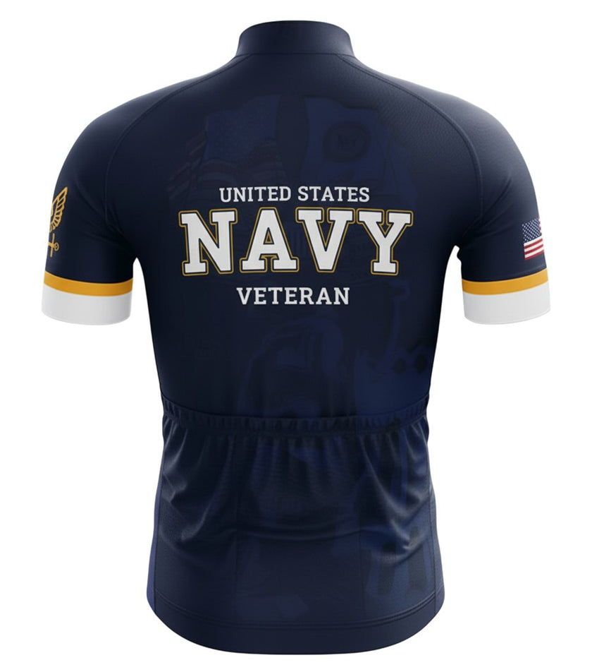 U.S Navy Blue Cycling Jersey For Men, Navy Cycling Kit - Short Sleeve Cycling Jersey-Navy