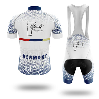 Vermont Cycling Jersey, Vermont Map Cycling Jersey - Short Sleeve Cycling Jersey Kit-White