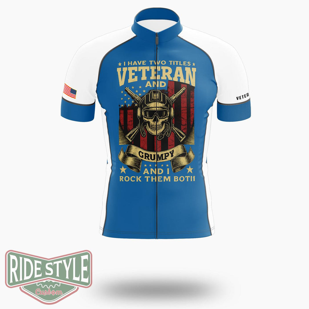 Veteran & Grumpy Cycling Jersey - Short Sleeve Cycling Jersey-White