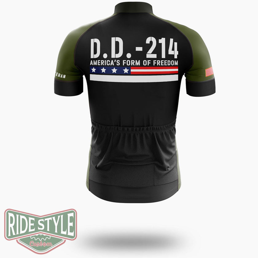 Veterans Day Shirt, DD 214 Americas Form Of Freedom Cycling Jersey Shirt - Short Sleeve Cycling Jersey-White