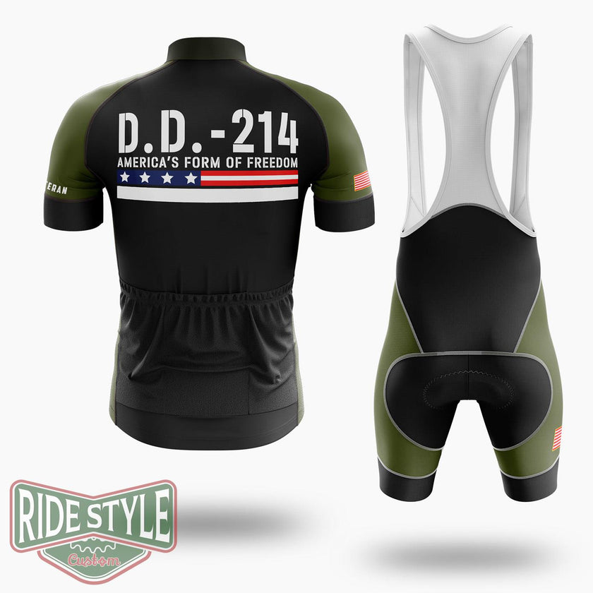 Veterans Day Shirt, DD 214 Americas Form Of Freedom Cycling Jersey Shirt - Short Sleeve Cycling Jersey Kit-White
