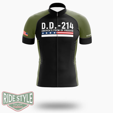 Veterans Day Shirt, DD 214 Americas Form Of Freedom Cycling Jersey Shirt - Short Sleeve Cycling Jersey-White