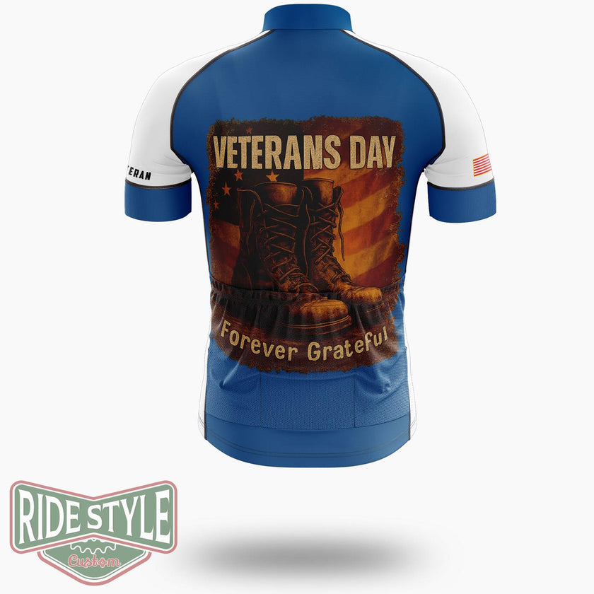 Veterans Day Tribute Tee Grateful Veteran Cotton Cycling Jersey - Short Sleeve Cycling Jersey-White