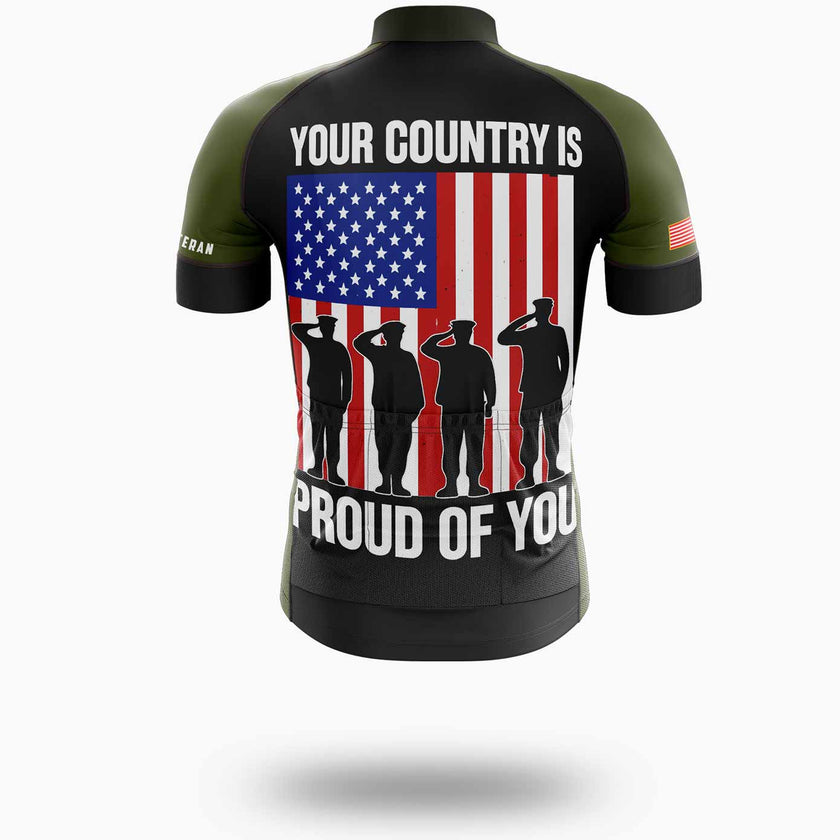 Veterans Day, Your Country Is Pround Of You Veteran Cycling Jersey Short Sleeve - Short Sleeve Cycling Jersey-White