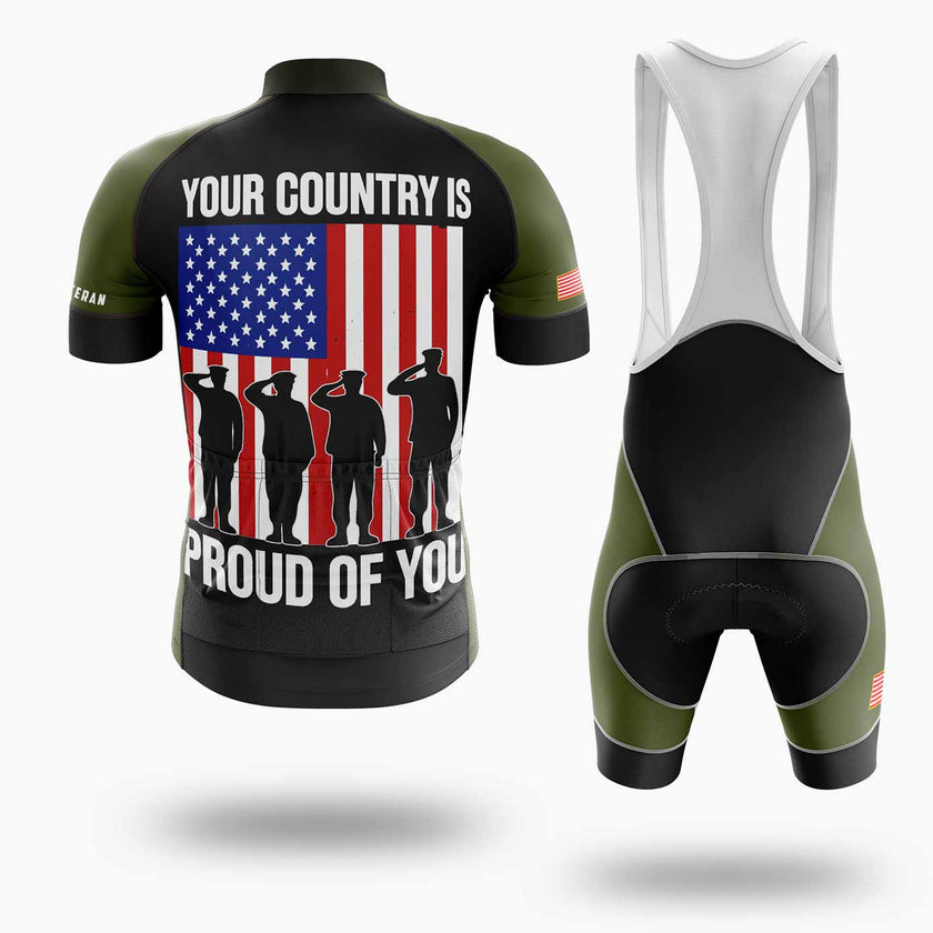 Veterans Day, Your Country Is Pround Of You Veteran Cycling Jersey Short Sleeve - Short Sleeve Cycling Jersey Kit-White