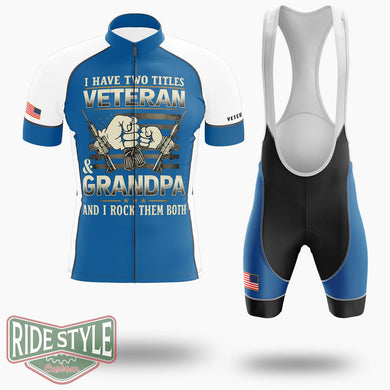 Vintage I Have Two Titles Veteran Classic Cycling Jersey - Short Sleeve Cycling Jersey Kit-White