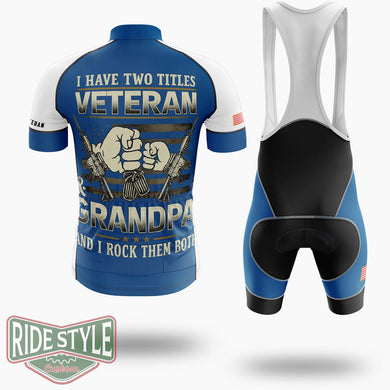 Vintage I Have Two Titles Veteran Classic Cycling Jersey - Short Sleeve Cycling Jersey Kit-White