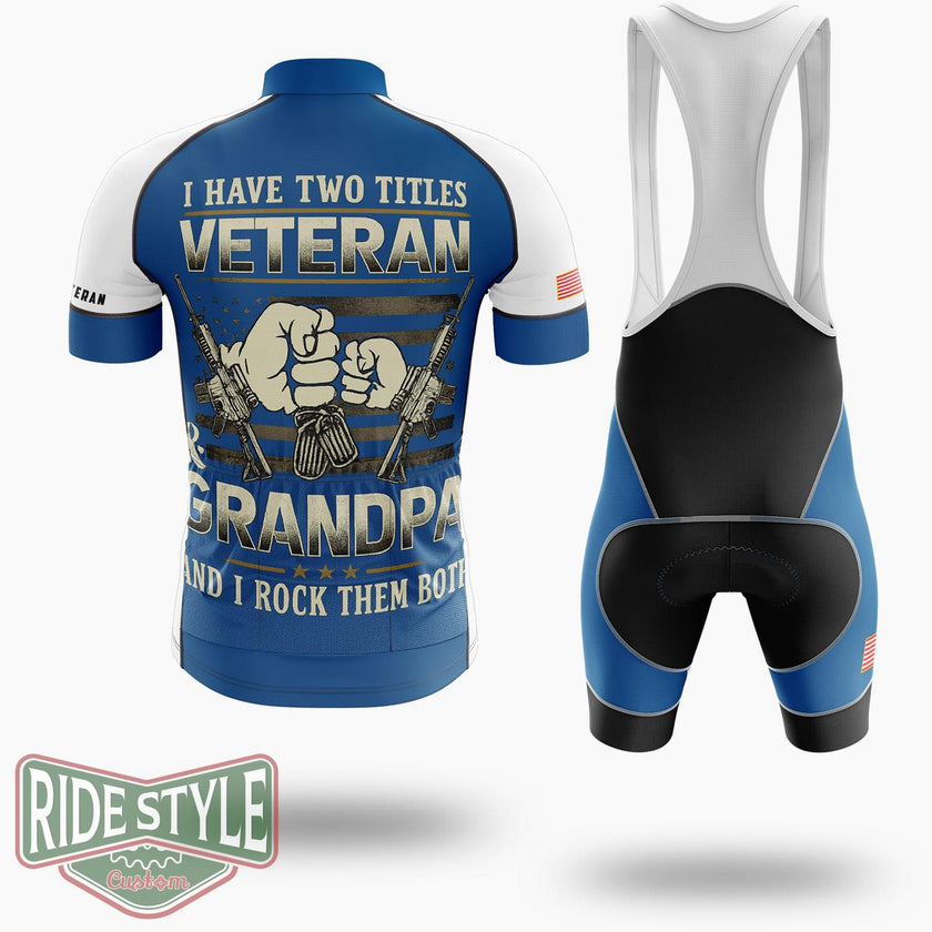 Vintage I Have Two Titles Veteran Classic Cycling Jersey - Short Sleeve Cycling Jersey Kit-White