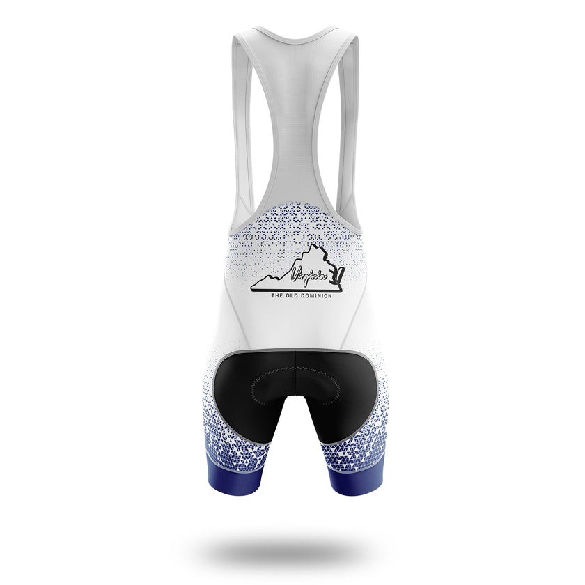 Virginia Cycling Jersey, Virginia Map Cycling Jersey - Bib Shorts-White