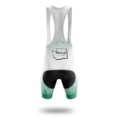 Washington Cycling Jersey, Washington Map Cycling Jersey - Bib Shorts-White